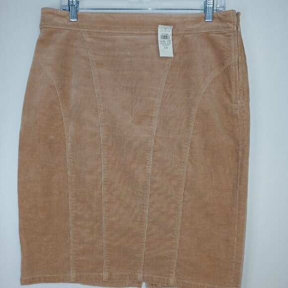 ANN TAYLOR CORDUROY TAN PENCIL SKIRT, SIZE 10, WOMENS - Picture 3 of 5
